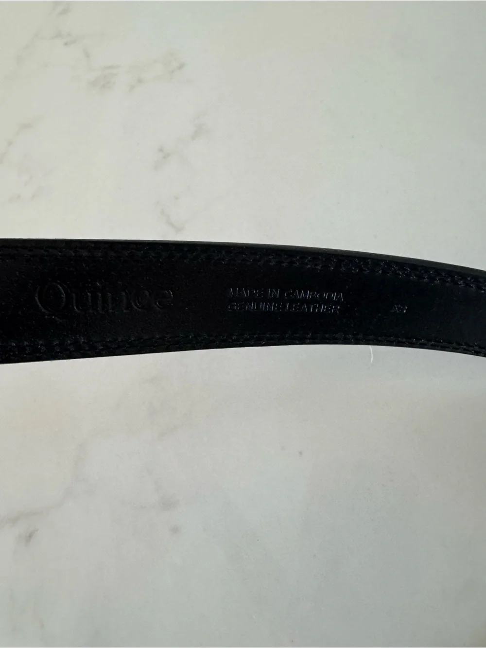 Quince Black Leather Belt with Gold Buckle Like new XS